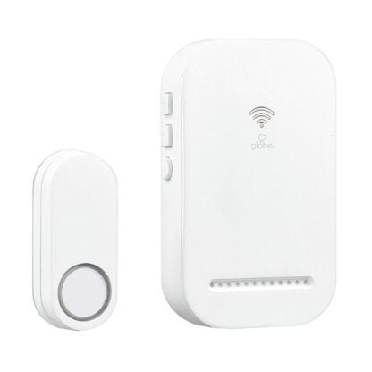 globe 18000140 Doorbell Kit, Wireless, 120 V, 85 dB, White