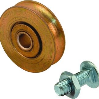 Prime-Line D 1502 Door Roller, 1/4 in ID x 1-1/4 in OD Dia Roller, 5/16 in W Roller, Steel, Tan, 2-Roller