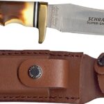 Schrade 153UH Blade Knife, 5 in L Blade, 0.13 in W Blade, 7Cr17MoV High Carbon Stainless Steel Blade, Brown Handle