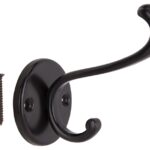 ProSource H-032-10B Coat and Hat Hook, 22 lb, 2-Hook, 1 in Opening, Zinc, Oil-Rubbed Bronze