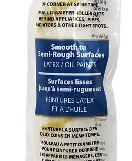 Simms A-116 Mini Roller Refill, 15/32 in Thick Nap, 6 in L, Fabric Cover