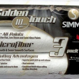 Simms 4711 Roller Refill, 3/8 in Thick Nap, 9-1/2 in L, Microfiber Fabric Cover