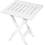 Gracious Living Adirondack 14195-6PDQ Side Table, Resin Table, White Table, Foldable, 17in W, 17 in D, 25 in H