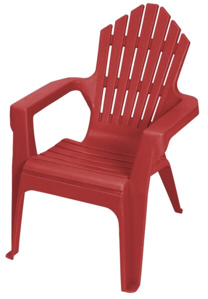 Gracious Living Kiddie Adirondack 11358-20PDQ Adirondack Chair, Resin Seat, Resin Frame, Red Explosion Frame, 16 in W, 18 in D, 22.80 in H, 50lb capacity