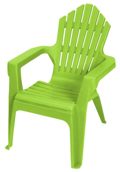 Gracious Living Kiddie Adirondack 11346-20PDQ Adirondack Chair, Resin Seat, Resin Frame, Tender Shoots Green Frame, 16 in W, 18 in D, 22.80 in H, 50Lb capacity