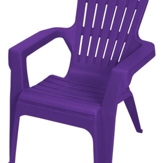 Gracious Living Kiddie Adirondack 11126-20PDQ Adirondack Chair, Resin Seat, Resin Frame, Purple Iris Frame, 16 in W, 18 in D, 22.80 in H, Resin Seat, 50lb capacity