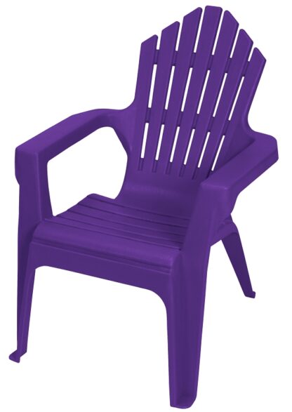 Gracious Living Kiddie Adirondack 11126-20PDQ Adirondack Chair, Resin Seat, Resin Frame, Purple Iris Frame, 16 in W, 18 in D, 22.80 in H, Resin Seat, 50lb capacity