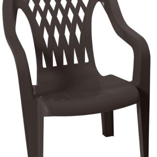 Gracious Living 11215-32 High-Back Chair, Resin, Earth, 23- 1/2 in W, 23.-1/4 in D, 35-1/2 in H, 250lb Capacity