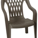 Gracious Living 11212-32 High-Back Chair, Resin, Woodland Brown, 23- 1/2 in W, 23.-1/4 in D, 35-1/2 in H, 250lb Capacity