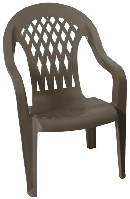 Gracious Living 11212-32 High-Back Chair, Resin, Woodland Brown, 23- 1/2 in W, 23.-1/4 in D, 35-1/2 in H, 250lb Capacity