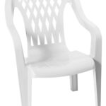 Gracious Living 11213-32 High-Back Chair, Resin, White,23- 1/2 in W, 23.-1/4 in D, 35-1/2 in H, 250lb Capacity