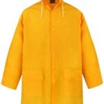 Diamondback PY-800XL Raincoat, XL, Polyester/PVC, Yellow, Comfortable Corduroy Collar, Double Fly Snap Closure, Knee