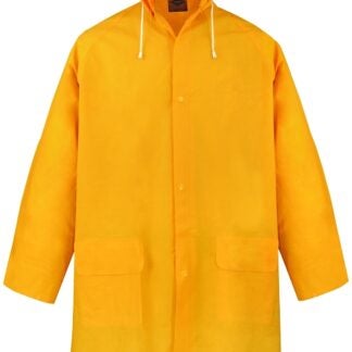 Diamondback PY-800XL Raincoat, XL, Polyester/PVC, Yellow, Comfortable Corduroy Collar, Double Fly Snap Closure, Knee