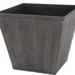 Landscapers Select S17050410-01-A Square Barn Planter, 8-1/2 in H, 10 in W, Square, High-Density Resin, White Wash Sells in Quantity of 6