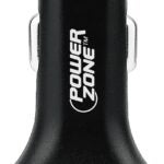 PowerZone U12 Dual USB Car Charger, Black