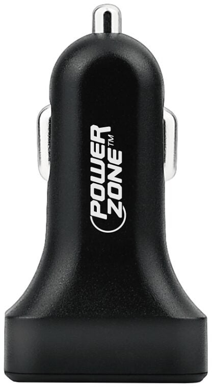 PowerZone U12 Dual USB Car Charger, Black