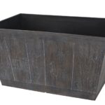 Landscapers Select S17060122-01-A Barn Planter, 12 in H, 24 in W, Rectangle, High-Density Resin, White Wash, White Wash Sells in Quantity of 6