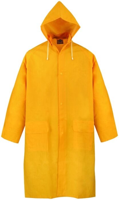 Diamondback PY800XXXL Raincoat, 3XL, Polyester/PVC, Yellow, Comfortable Corduroy Collar, Double Fly Snap Closure, Knee