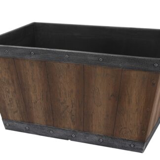 Landscapers Select S17060122-01-B Barn Planter, 12 in H, 24 in W, Rectangle, High-Density Resin, Brown, Brown Sells in Quantity of 6