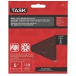 Task T13115 Sanding Disc, 5 in Dia, 120 Grit, Aluminum Oxide Abrasive, 8-Hole