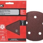 Task T13035 Sanding Disc, 5 in Dia, 60 Grit, Aluminum Oxide Abrasive, 5-Hole