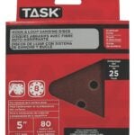 Task T13059 Sanding Disc, 5 in Dia, 80 Grit, Aluminum Oxide Abrasive, 8-Hole