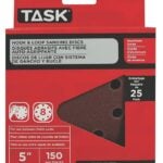 Task T13063 Sanding Disc, 5 in Dia, 150 Grit, Aluminum Oxide Abrasive, 8-Hole