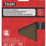 Task POX55150 Abrasive Sheet, 4-1/2 in W, 5-1/2 in L, 150 Grit, Very Fine, Aluminum Oxide Abrasive