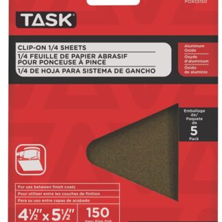 Task POX55150 Abrasive Sheet, 4-1/2 in W, 5-1/2 in L, 150 Grit, Very Fine, Aluminum Oxide Abrasive