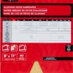 TASK Signature SAO16040 Sandpaper, 11 in L, 9 in W, Coarse, 40 Grit, Aluminum Oxide Abrasive, Paper Backing Sells in Quantity of 50