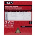 Task PREMIUM Series PAO15240 Sandpaper, 11 in L, 9 in W, Very Fine, 240 Grit, Aluminum Oxide Abrasive, Paper Backing Sells in Quantity of 50