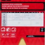 TASK Signature SAO16240 Sandpaper, 11 in L, 9 in W, Very Fine, 240 Grit, Aluminum Oxide Abrasive, Paper Backing Sells in Quantity of 50