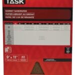 Task GA11040 Sandpaper, 11 in L, 9 in W, Coarse, 40 Grit, Garnet Abrasive Sells in Quantity of 50