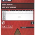 Task GA11050 Sandpaper, 11 in L, 9 in W, Coarse, 50 Grit, Garnet Abrasive Sells in Quantity of 50