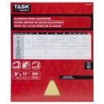 TASK Signature SAO16280 Sandpaper, 11 in L, 9 in W, Very Fine, 280 Grit, Aluminum Oxide Abrasive, Paper Backing Sells in Quantity of 50