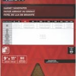 Task GA11060 Sandpaper, 11 in L, 9 in W, Medium, 60 Grit, Garnet Abrasive Sells in Quantity of 50