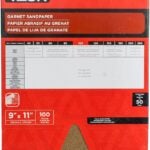 Task GA11100 Sandpaper, 11 in L, 9 in W, Fine, 100 Grit, Garnet Abrasive Sells in Quantity of 50