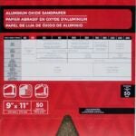 Task PAO15050 Sandpaper, 11 in L, 9 in W, Coarse, 50 Grit, Aluminum Oxide Abrasive, Paper Backing Sells in Quantity of 50