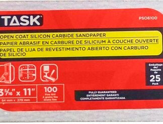 Task PSO6100 Drywall Sandpaper, 11 in L, 3-5/16 in W, 100 Grit, Fine, Silicone Carbide Abrasive Sells in Quantity of 25