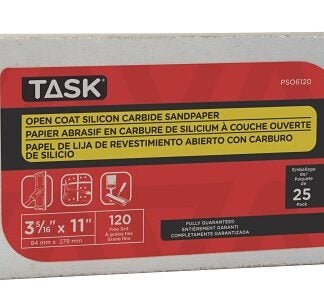 Task PSO6120 Drywall Sandpaper, 11 in L, 3-5/16 in W, 120 Grit, Fine, Silicone Carbide Abrasive Sells in Quantity of 25