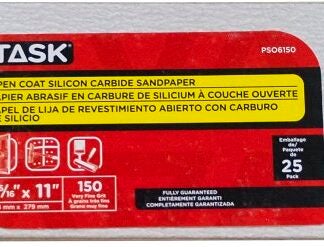 Task PSO6150 Drywall Sandpaper, 11 in L, 3-5/16 in W, 150 Grit, Very Fine, Silicone Carbide Abrasive Sells in Quantity of 25