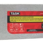 Task PSO9080 Drywall Sandpaper, 11 in L, 4-1/4 in W, 80 Grit, Medium, Silicone Carbide Abrasive Sells in Quantity of 25