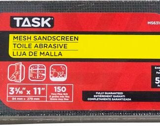 Task MS63150 Drywall Sand Screen, 11 in L, 3-5/16 in W, 150 Grit, Very Fine, Silicone Carbide Abrasive Sells in Quantity of 50