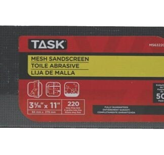 Task MS63220 Drywall Sand Screen, 11 in L, 3-5/16 in W, 220 Grit, Very Fine, Silicone Carbide Abrasive Sells in Quantity of 50