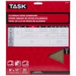 Task PA15080 Sandpaper, 11 in L, 9 in W, Medium, 80 Grit, Aluminum Oxide Abrasive, Paper Backing, 3/PK