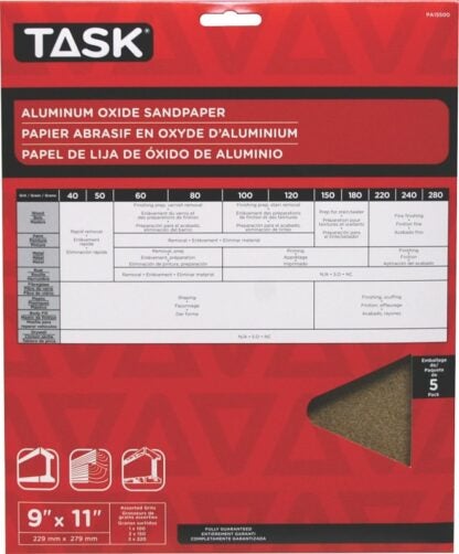 Task PREMIUM Series PA15500 Sandpaper, 11 in L, 9 in W, Aluminum Oxide Abrasive