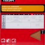 Task Garn-Alum Series PG14150 Sandpaper, 11 in L, 9 in W, Very Fine, 150 Grit, Aluminum Oxide Abrasive, 5/PK