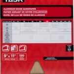 Task PREMIUM Series PAO15120 Sandpaper, 11 in L, 9 in W, Fine, 120 Grit, Aluminum Oxide Abrasive, Paper Backing Sells in Quantity of 50