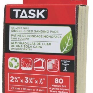 Task Eco Series SP64264 Sanding Pad, 80 Grit, Medium, 3-3/4 in L