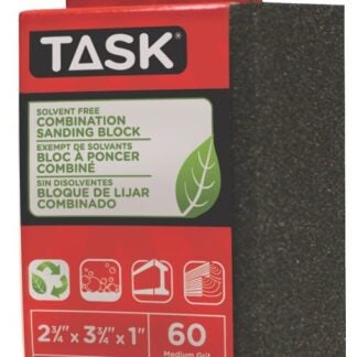 Task Eco Series SP64292 Sanding Block, 3-3/4 in L, 2-3/4 in W, 60 Grit, Medium